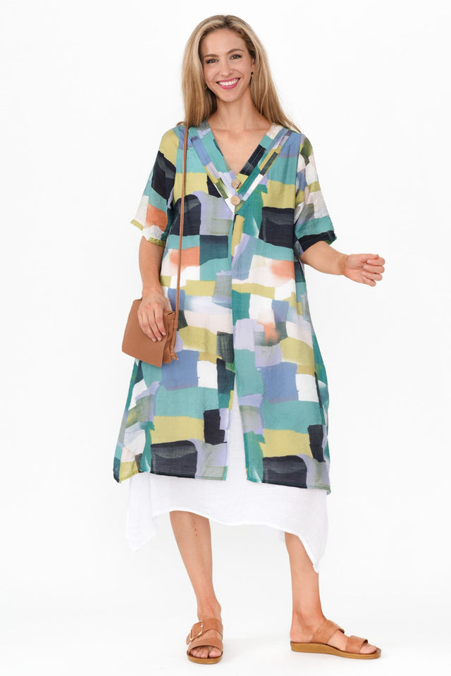 Nala Blue Geo Layers Dress