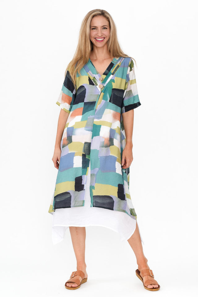 Nala Blue Geo Layers Dress