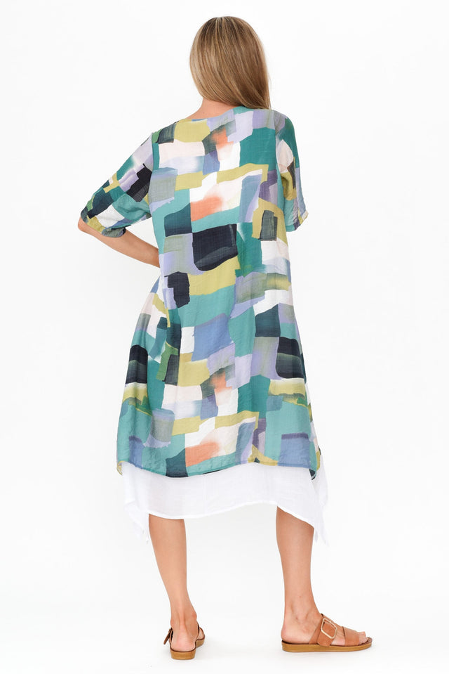 Nala Blue Geo Layers Dress