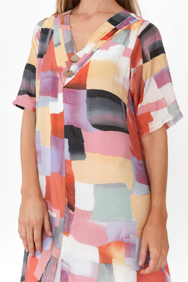 Nala Pink Geo Layers Dress