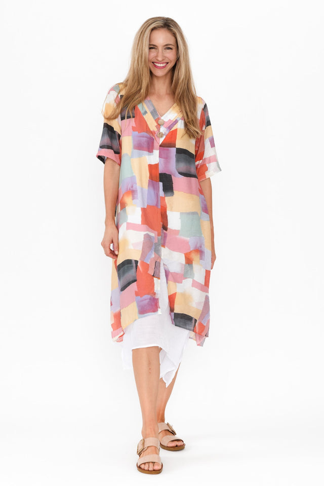 Nala Pink Geo Layers Dress image 3