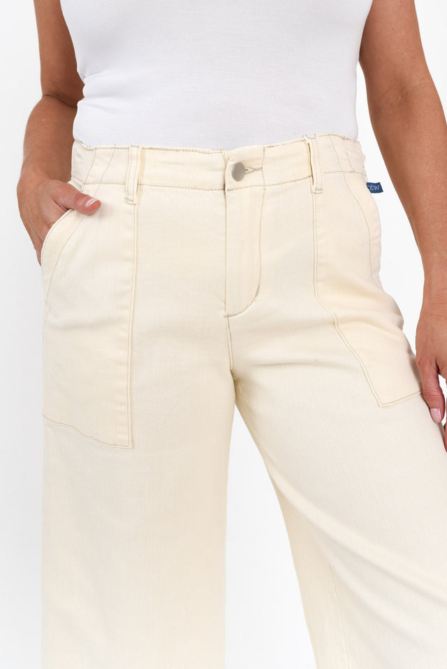 Narcisa Cream Wide Leg Jeans image 6