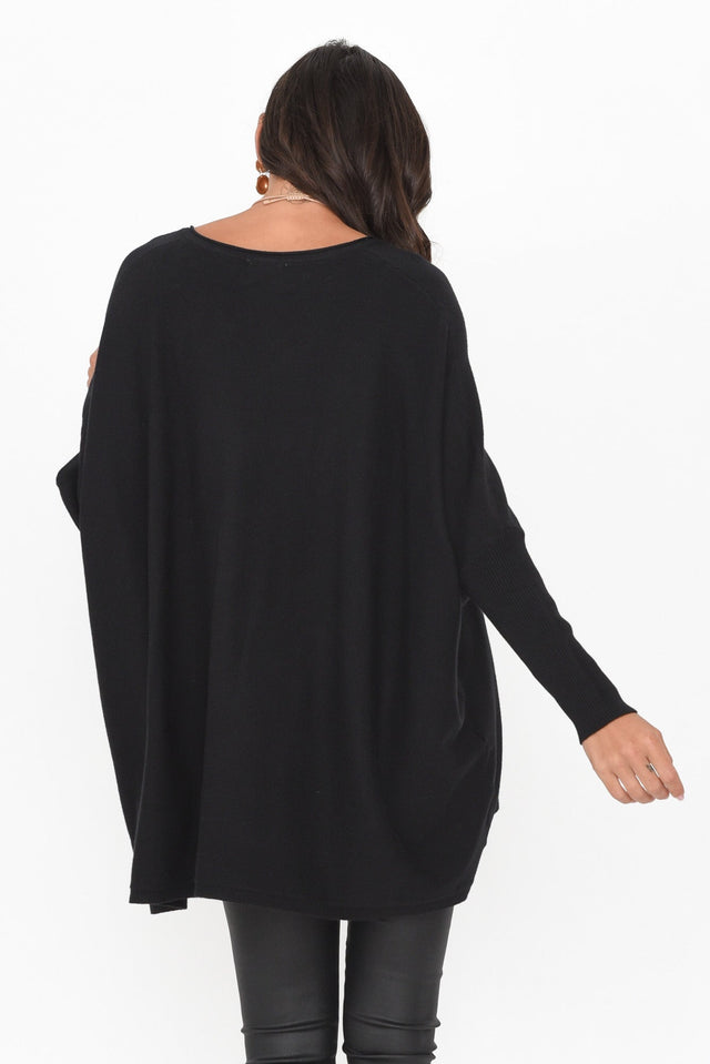 Nastia Black Wool Blend Sweater