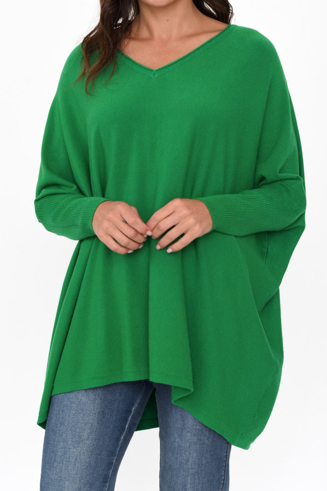 Nastia Green Wool Blend Sweater
