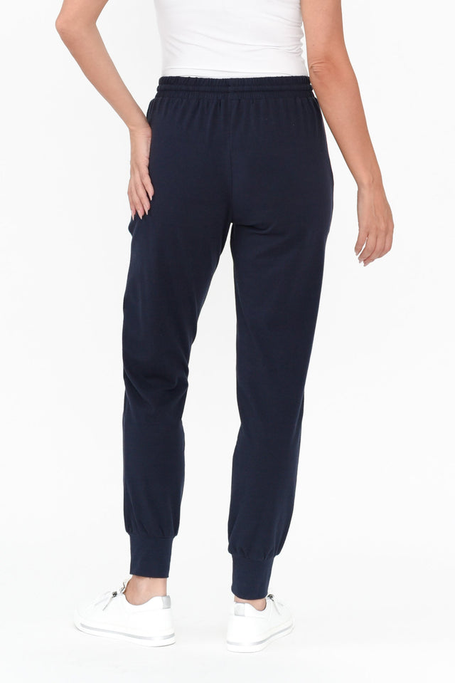 Navy Cotton Everyday Tie Pants image 6