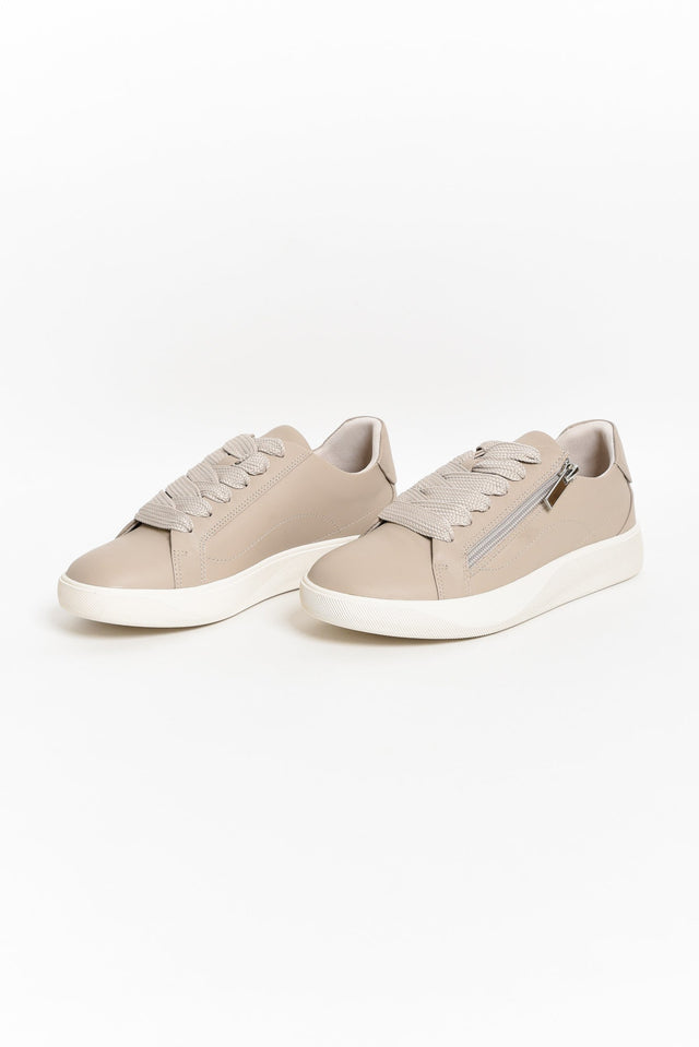 Noemi Grey Leather Zip Sneaker image 2