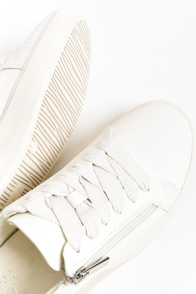 Noemi White Leather Zip Sneaker image 2