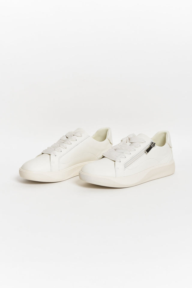 Noemi White Leather Zip Sneaker image 3