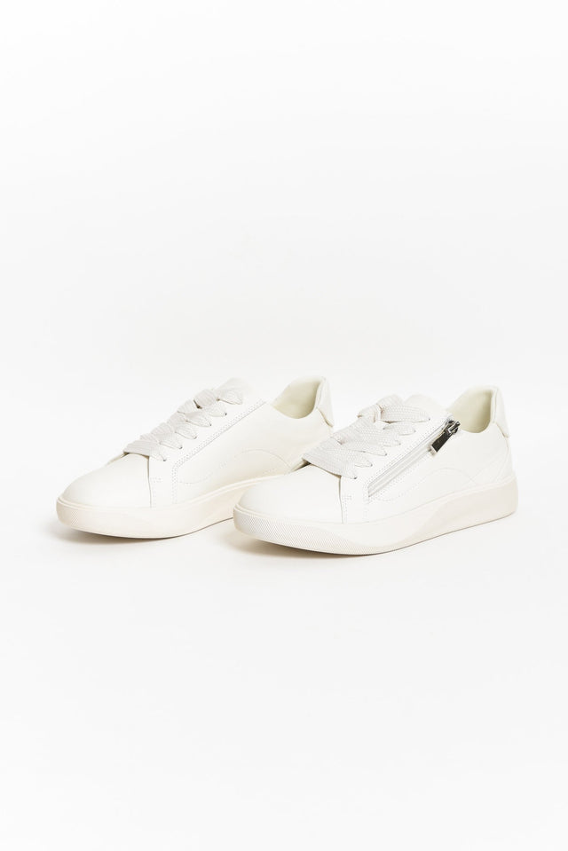 Noemi White Leather Zip Sneaker image 2