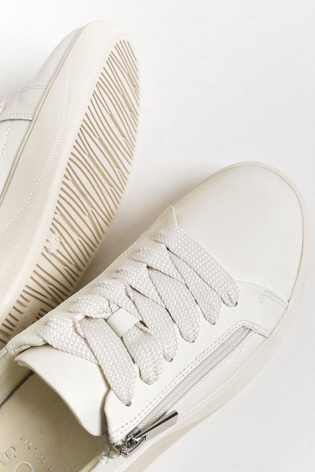 Noemi White Leather Zip Sneaker image 5