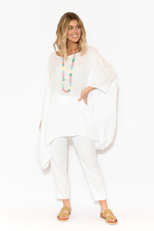 Noemi White Linen Kaftan Tunic banner image