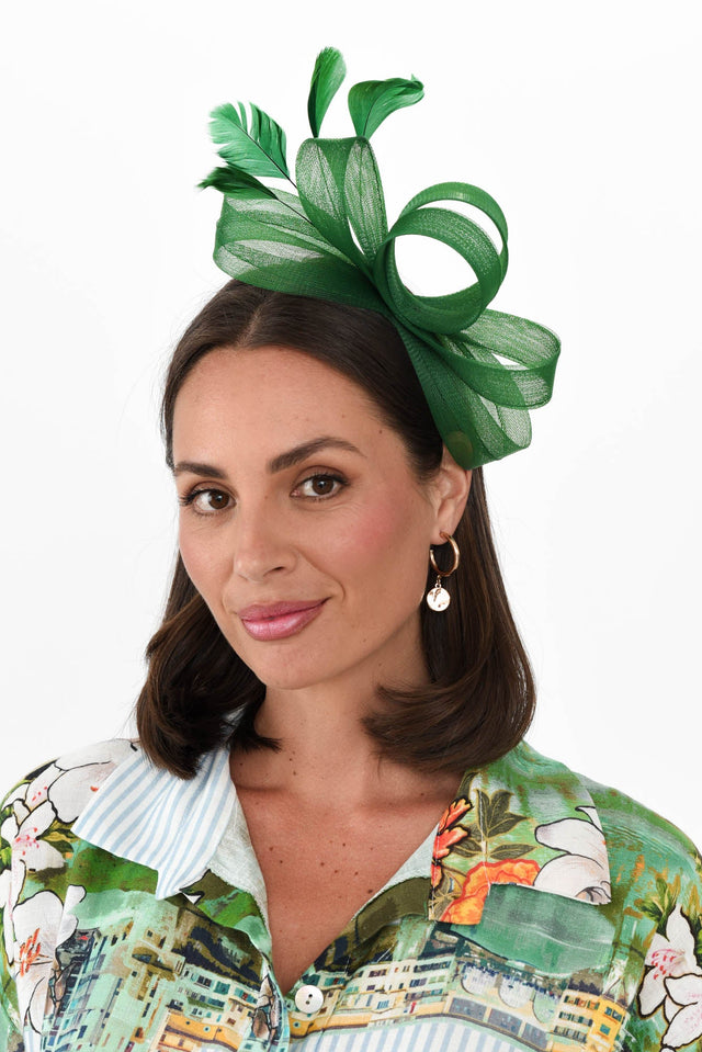 Nyla Green Feather Fascinator image 1