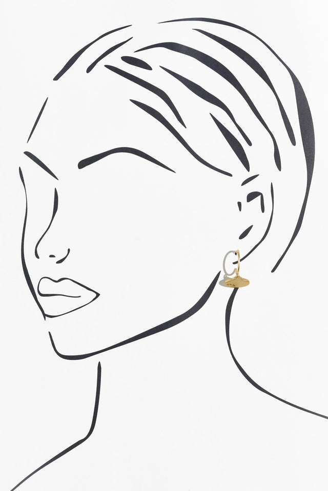 Odilia Gold Leaf Hoop Earrings