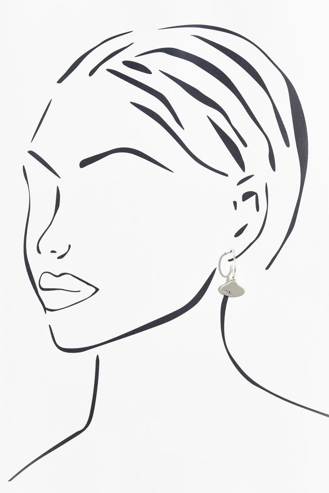 Odilia Silver Leaf Hoop Earrings image 2