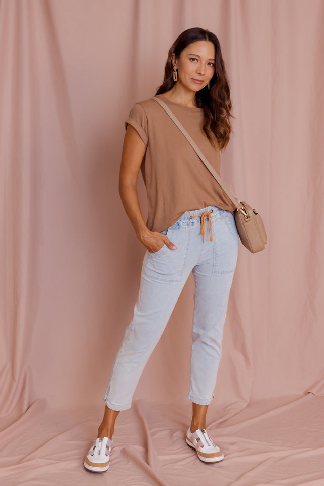 Orbe Light Blue Denim Drawstring Jeans