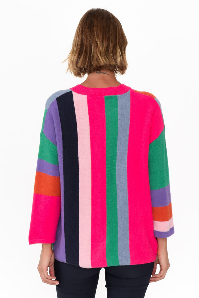 Orilyn Rainbow Stripe Knit Sweater image 6