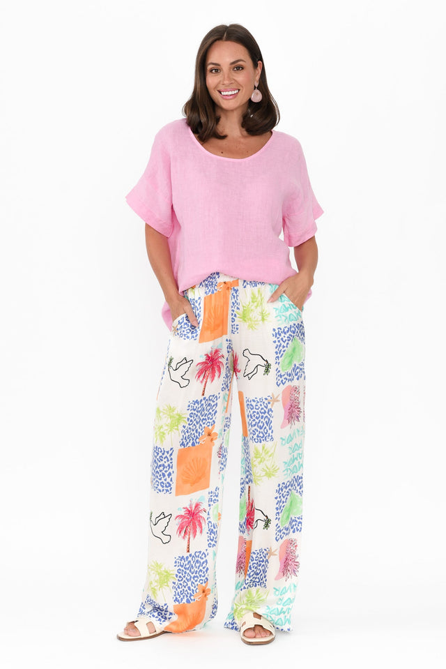 Orina White Jungle Wide Leg Pants image 9