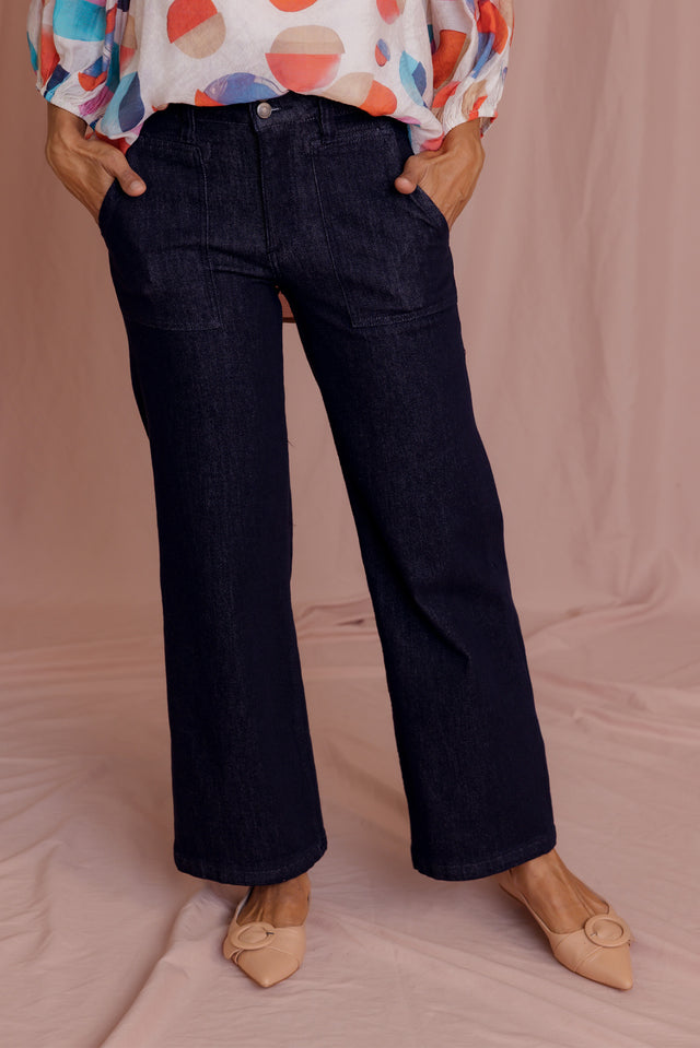 Orwell Dark Blue Wide Leg Jeans