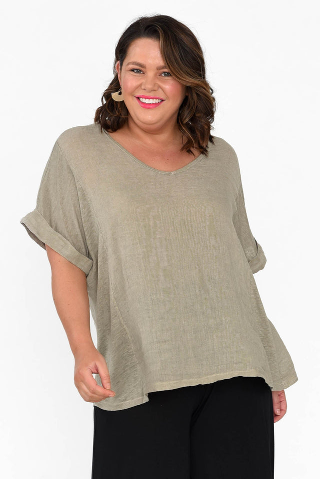 plus-size,curve-tops,plus-size-sleeved-tops,plus-size-linen-tops  alt text|model:Stacey image 6