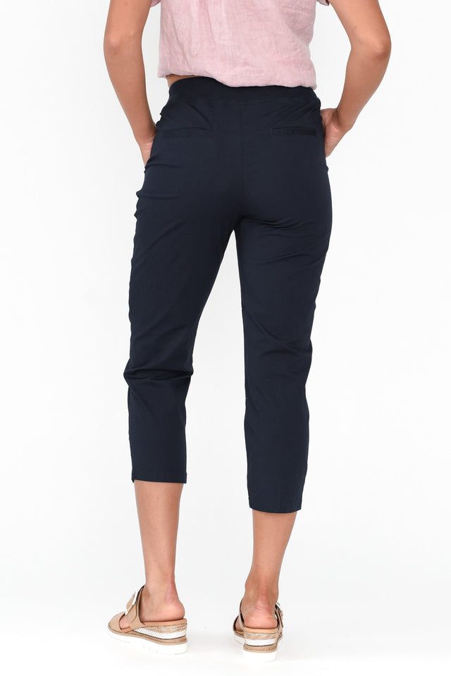 Pablita Navy Cotton Crop Pants