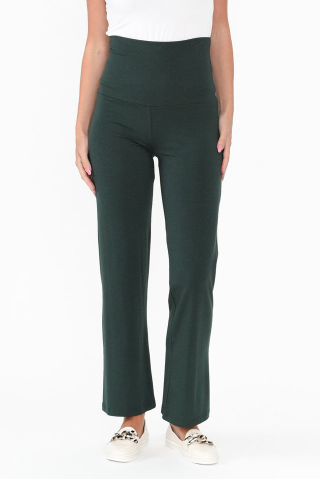 Pamela Dark Green Bamboo Pants - Petite image 6