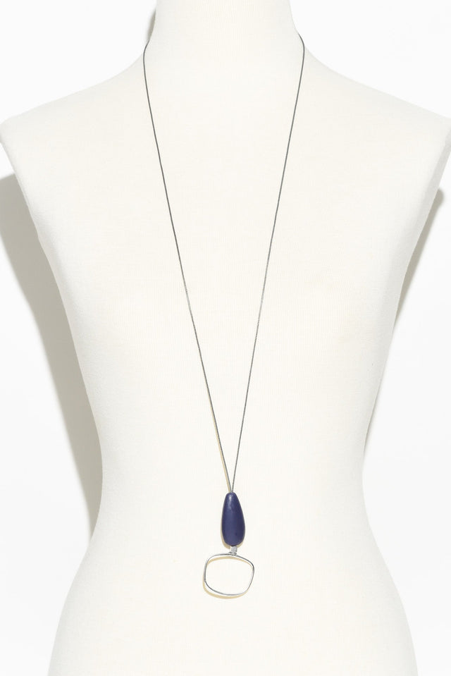 Pandora Navy Teardrop Pendant Necklace image 2