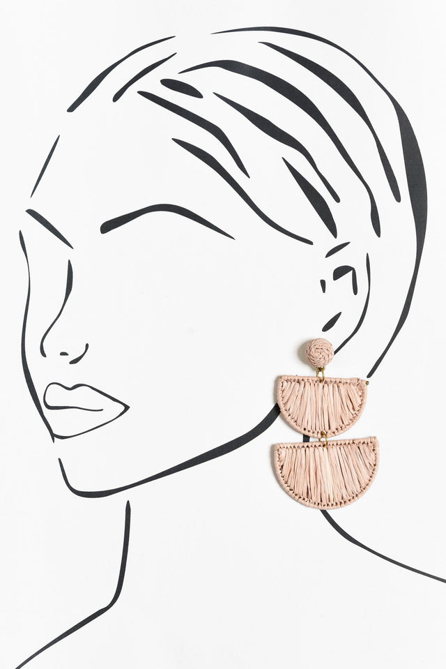 Paolo Pink Raffia Earrings