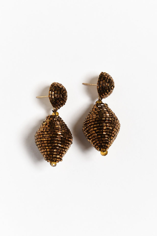 Pari Copper Beaded Drop Earrings image 1