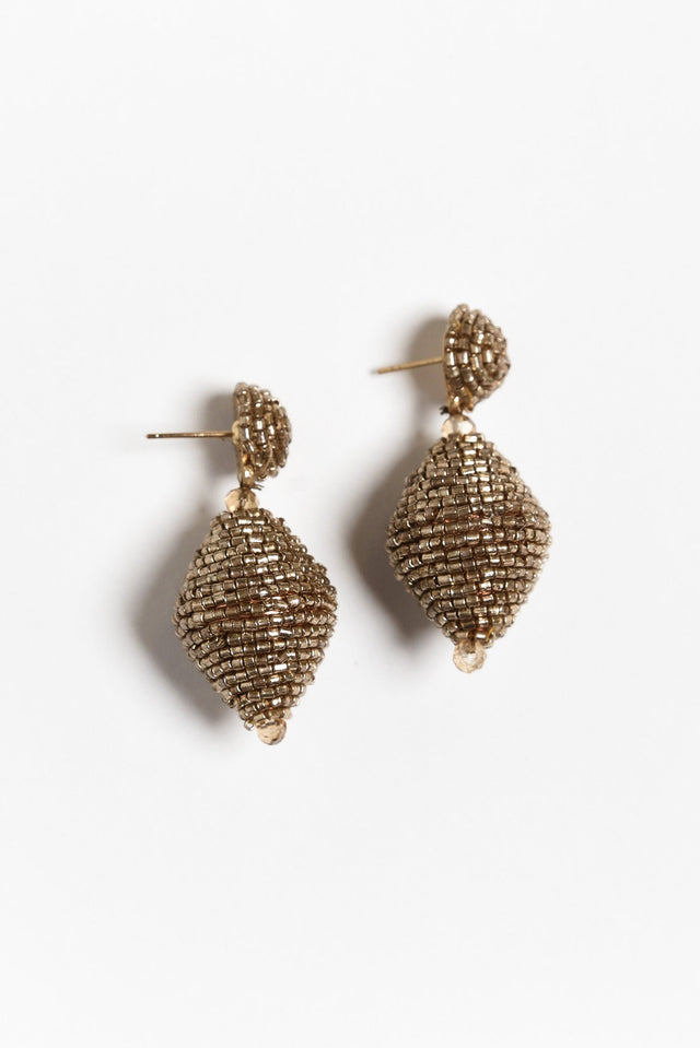 Pari Gold Beaded Drop Earrings