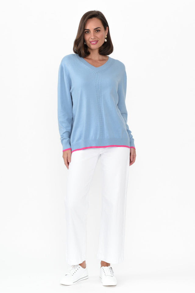 Phineas Blue Trim Wool Blend Sweater image 8