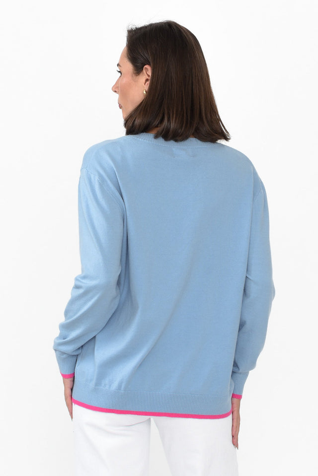 Phineas Blue Trim Wool Blend Sweater
