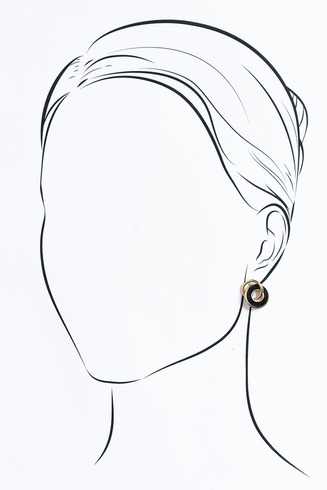 Pila Black Gold Plated  Drop Earrings image 2