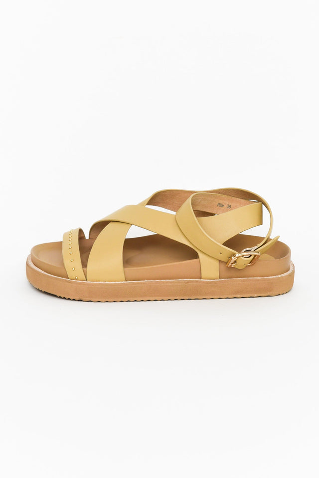 Pilar Sand Leather Crossover Sandal