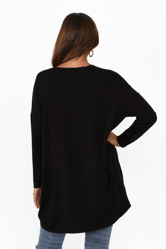 Piper Black V Neck Knit Jumper image 4