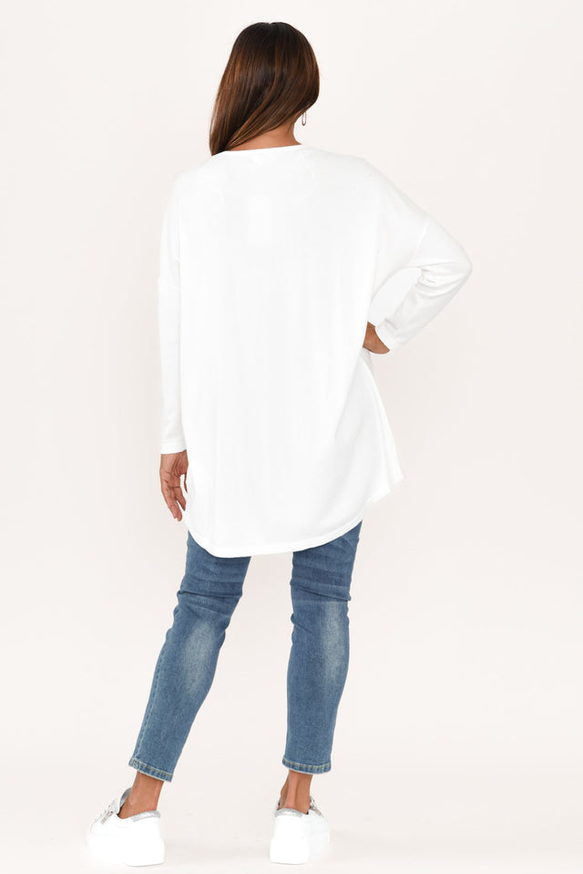 Piper White V Neck Knit Jumper image 4