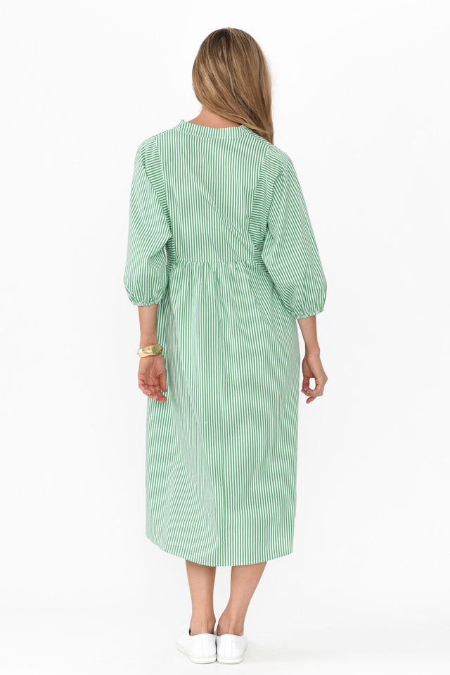 Pluto Green Stripe Cotton Pocket Dress image 5