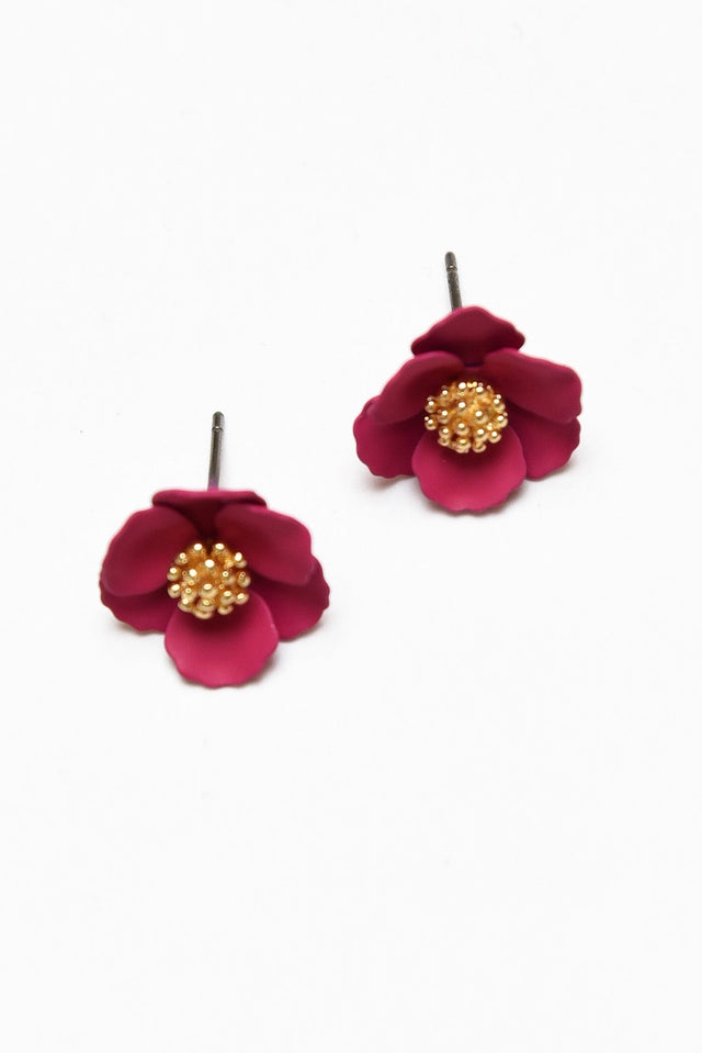 Poppy Fuchsia Stud Earrings