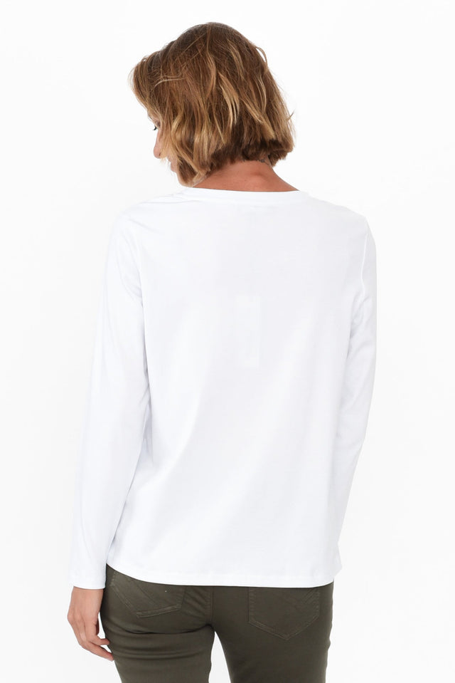 Porter White Cotton Long Sleeve Top image 4