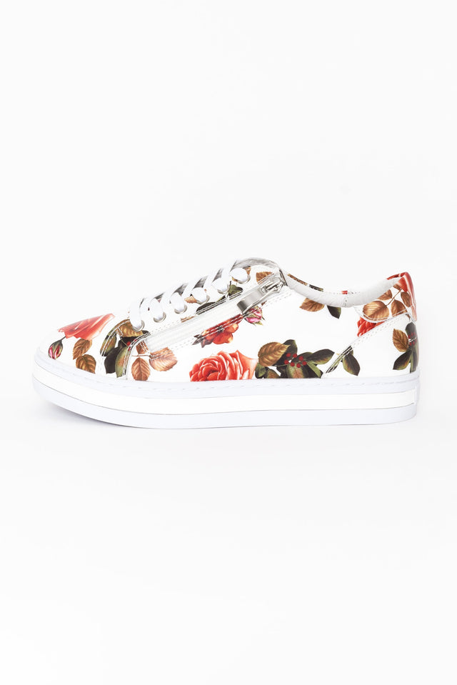 Posey White Rose Leather Sneaker