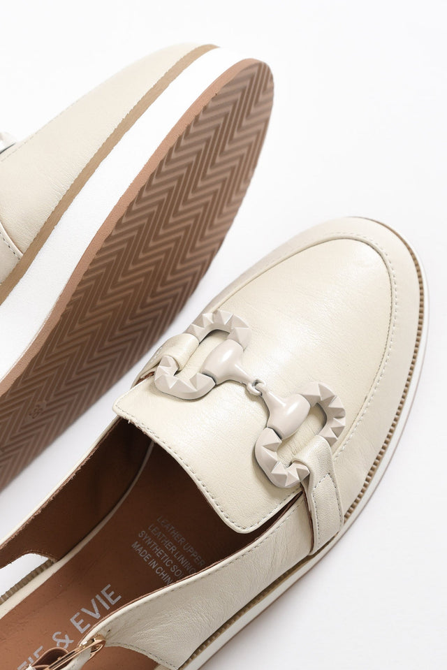 Quantum Cream Leather Slingback Loafer