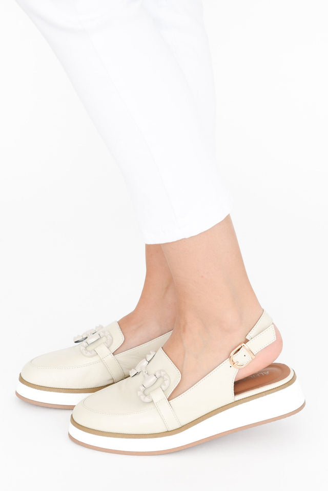 Quantum Cream Leather Slingback Loafer image 2