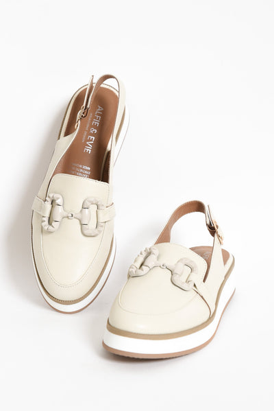 Quantum Cream Leather Slingback Loafer