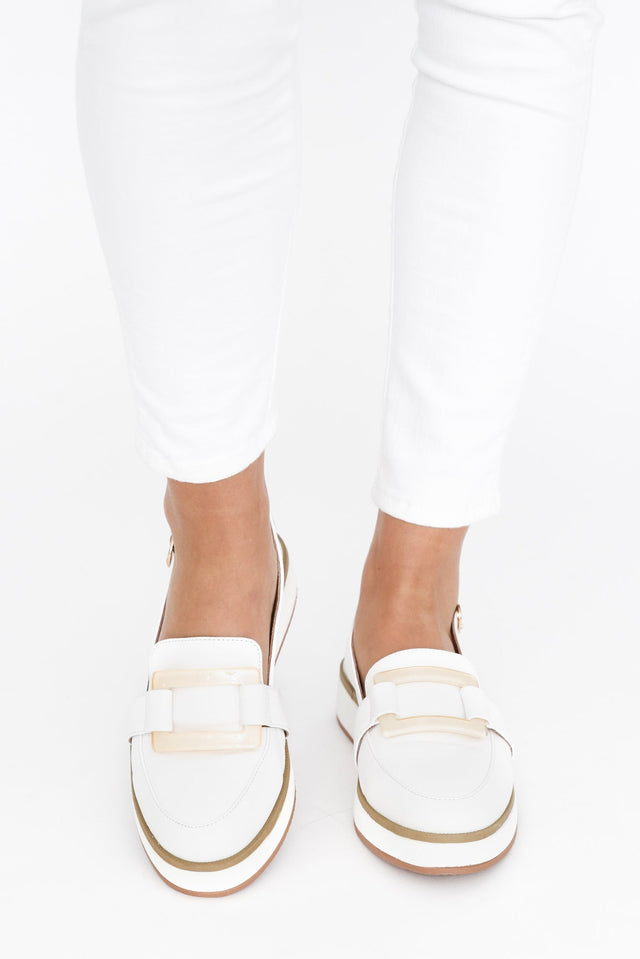 Quavo White Leather Slingback Loafer image 4