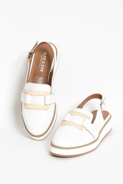 Quavo White Leather Slingback Loafer