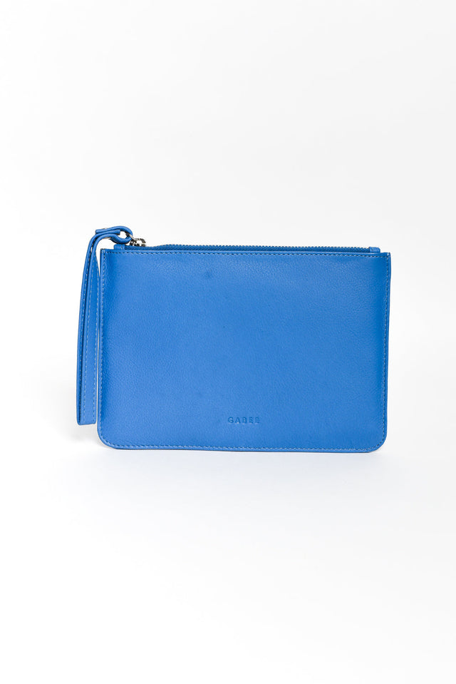 Queens Azure Blue Leather Clutch image 1