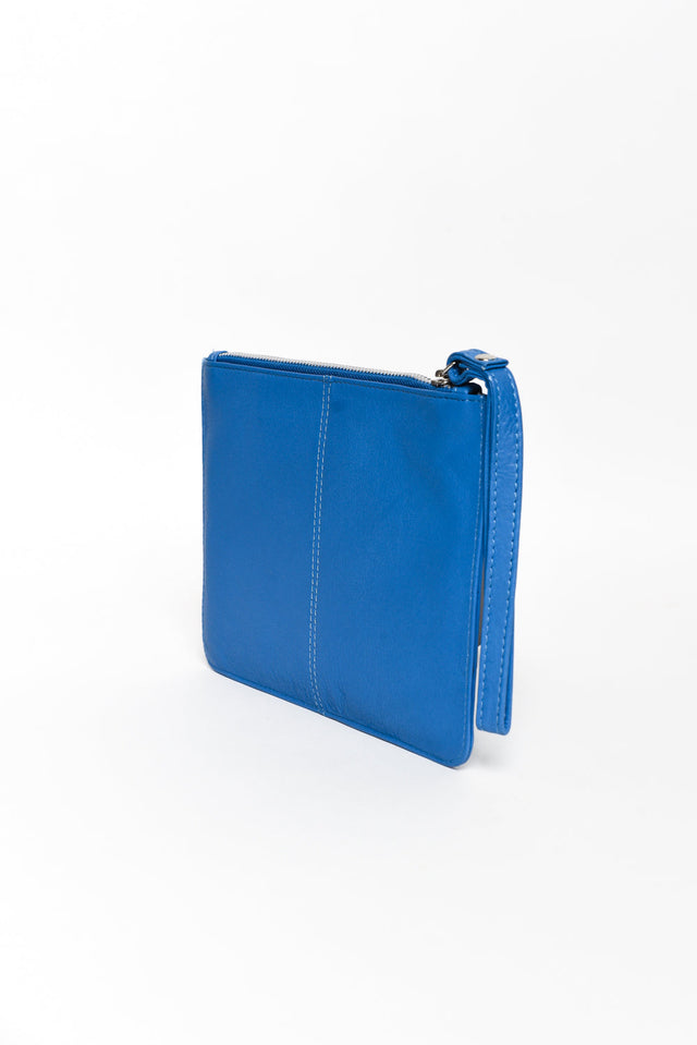 Queens Azure Blue Leather Clutch