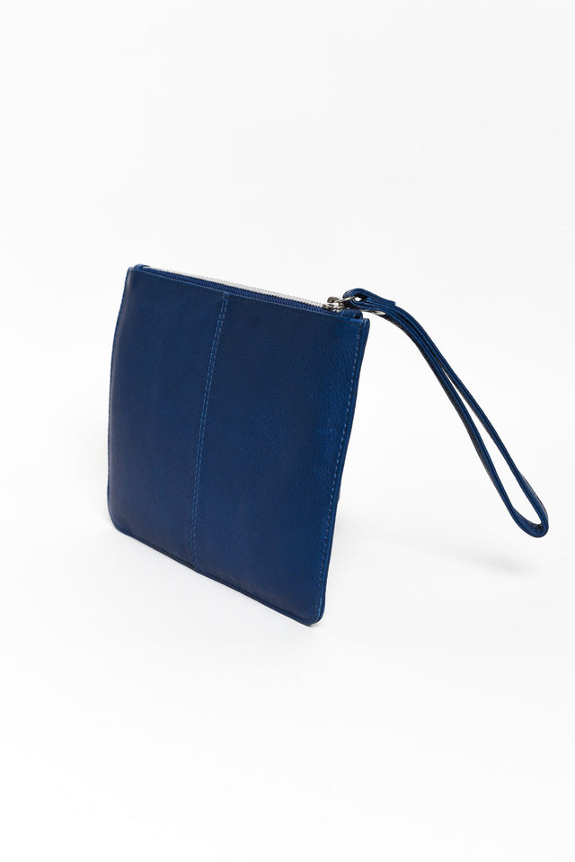 Queens Blue Leather Clutch