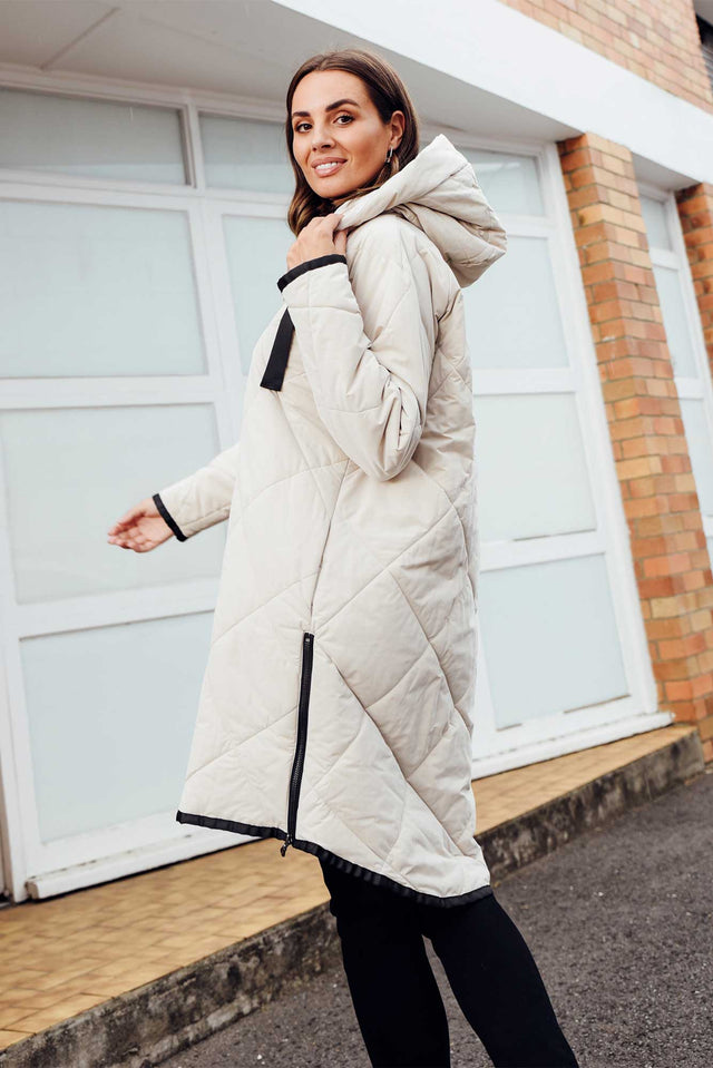 Ramsay Cream Quilted Puffer Coat