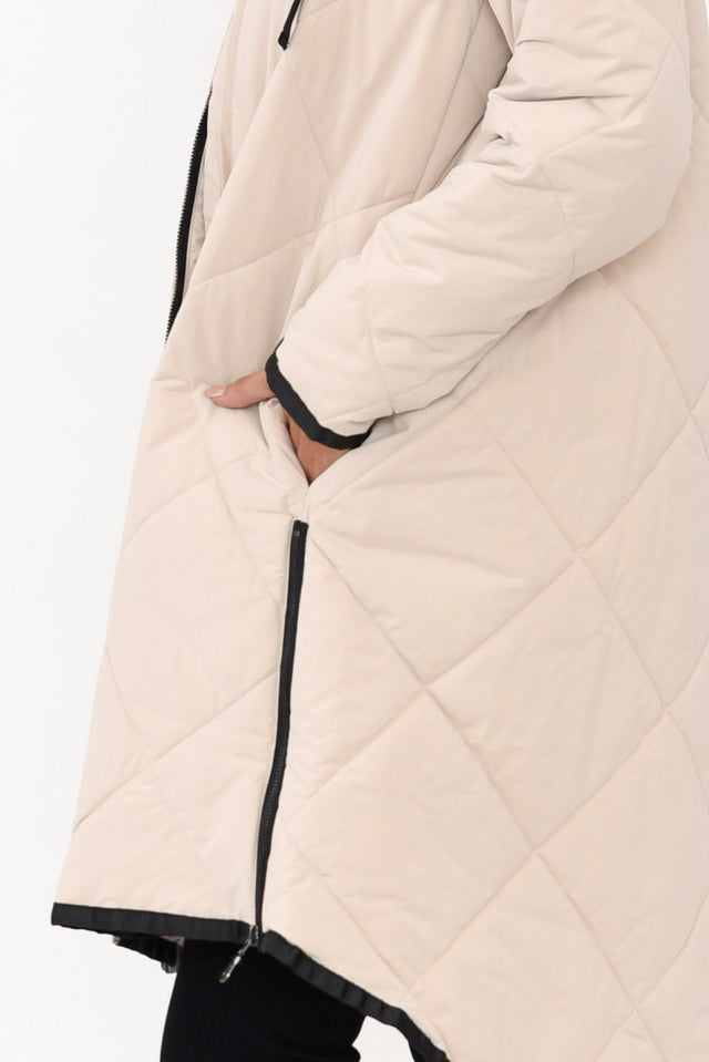 Ramsay Cream Quilted Puffer Coat image 6