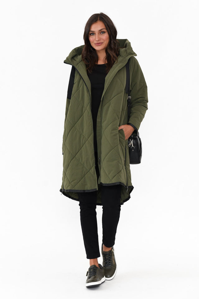 Ramsay Dark Green Quilted Puffer Coat